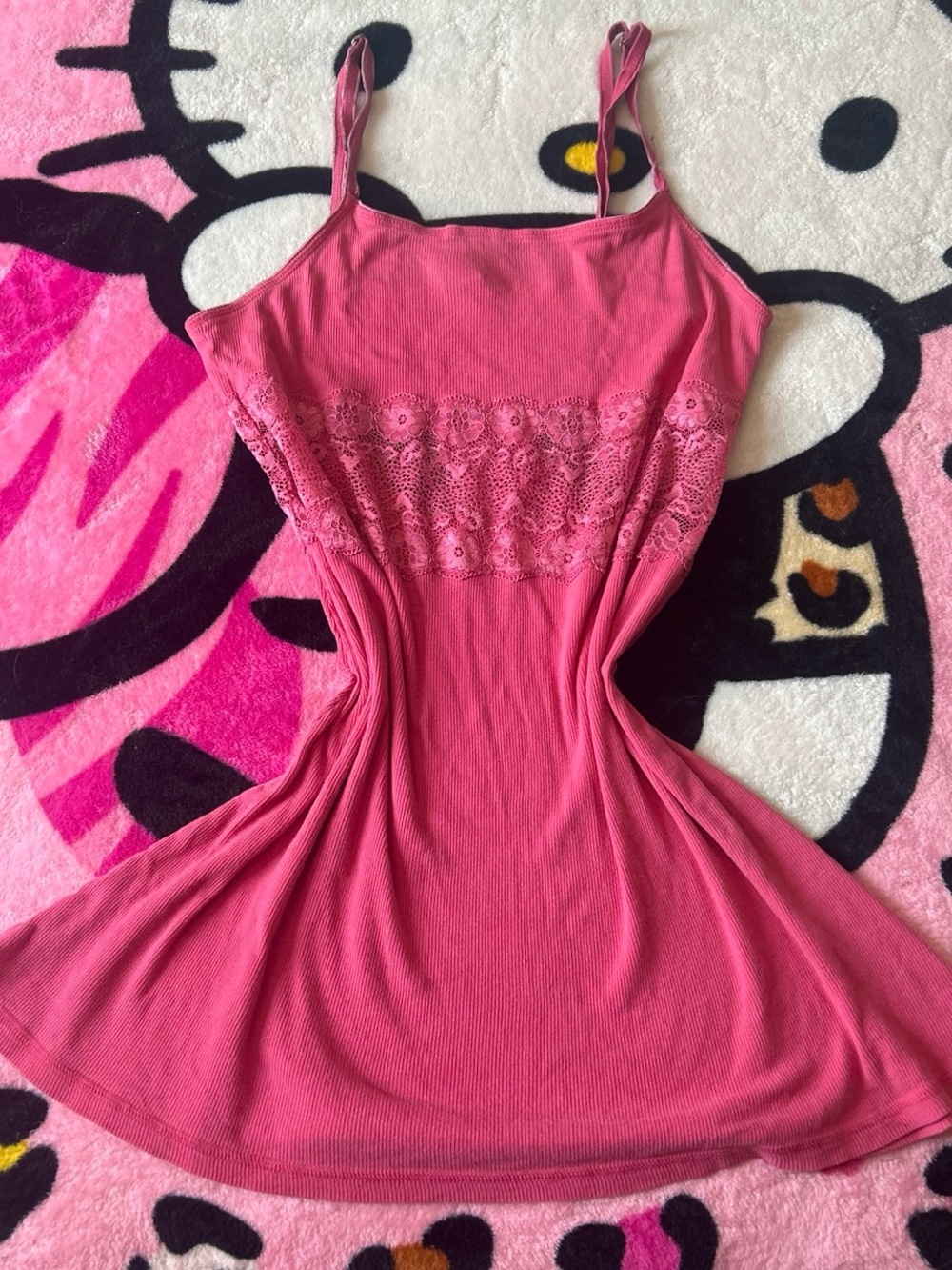 Josie Pink Mini Dress With Lace Detailing